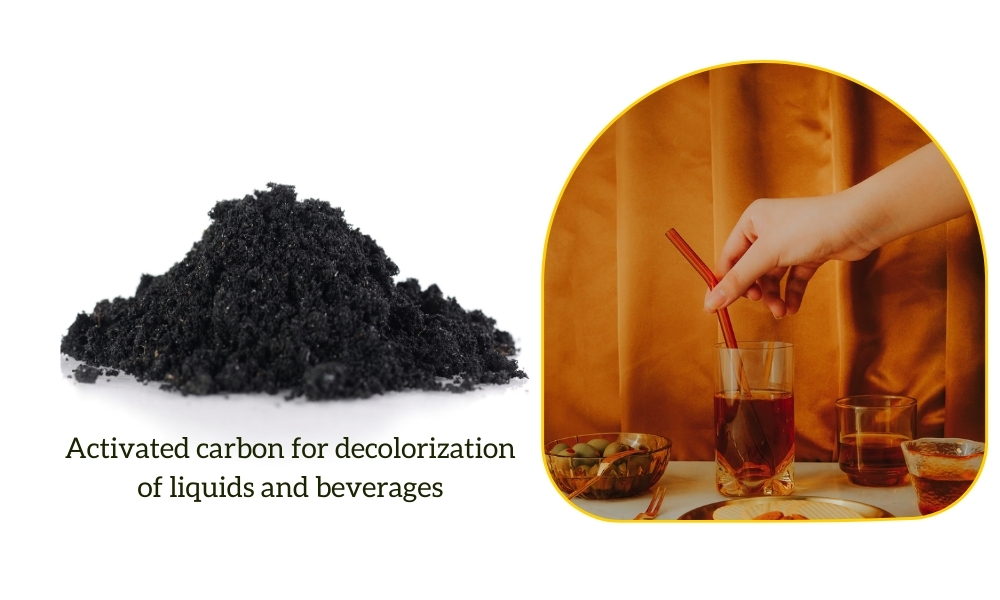 Activated carbon for decolorization of liquids and beverages