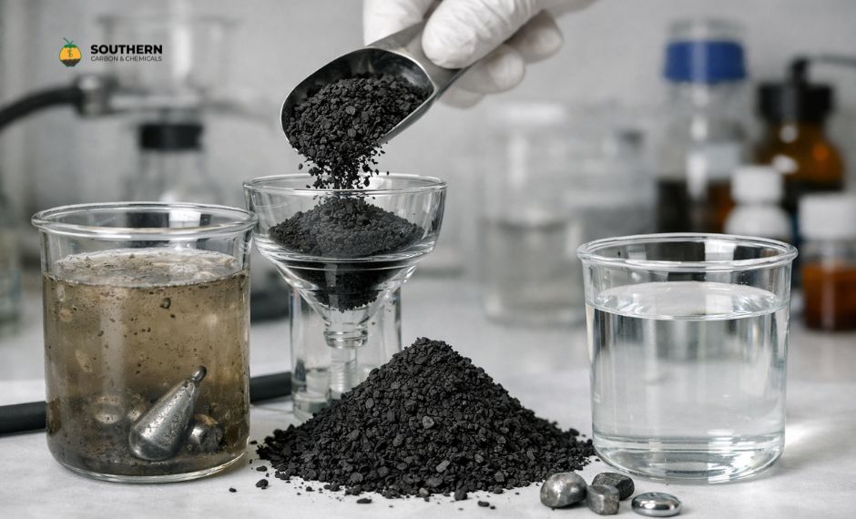 does activated carbon remove heavy metals